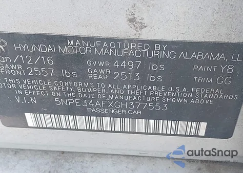 2016 Hyundai Sonata Sport from USA, damaged, VIN 5NPE34AFXGH377553